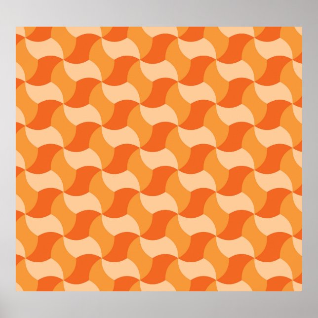 Geometric Orange Shades: Abstract Tile Poster (Front)