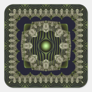 Geometric ornate pattern square sticker
