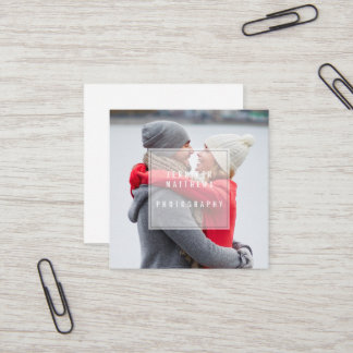 Geometric Overlay Minimal Chic Photographer Square Business Card