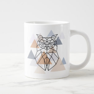 Geometric Owl Design Large Coffee Mug