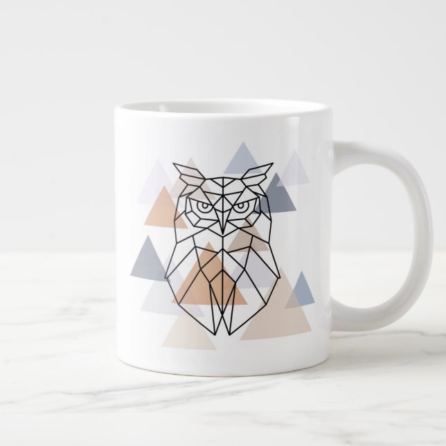 Geometric Owl Design Large Coffee Mug (Right)