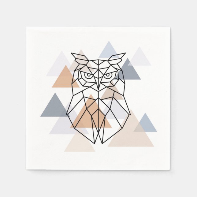 Geometric Owl Design Napkin (Front)
