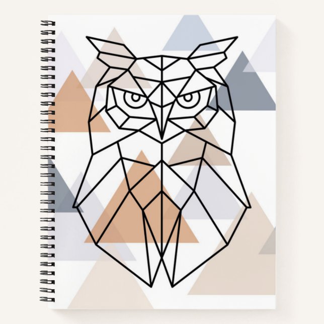 Geometric Owl Design Notebook (Front)