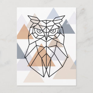 Geometric Owl Design Postcard