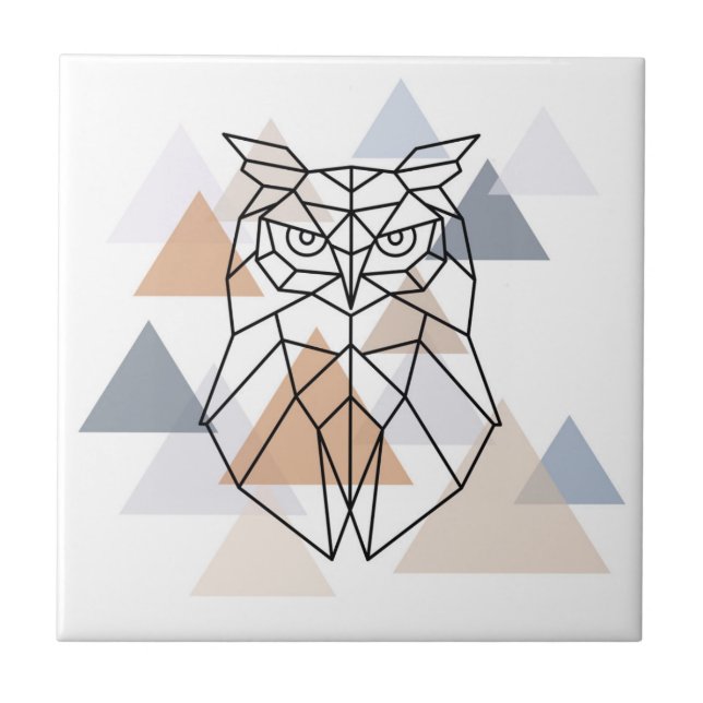 Geometric Owl Design Tile (Front)