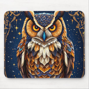 🦉 Geometric Owl Desk Decor For Bird Lovers 🦉 Mouse Mat
