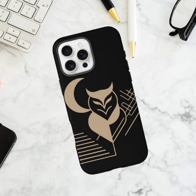 Geometric owl with a crescent moon Case-Mate iPhone case (Creator Uploaded)