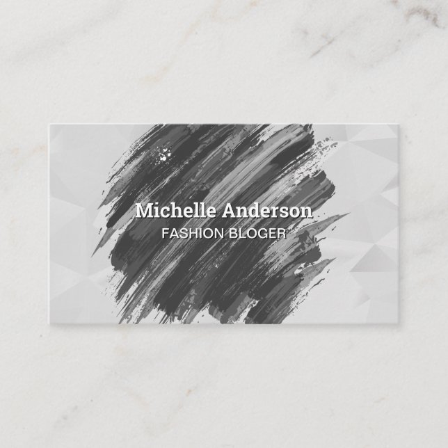 Geometric | Paint Brushed Business Card (Front)