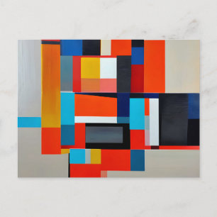 Geometric painting Abstract art Postcard