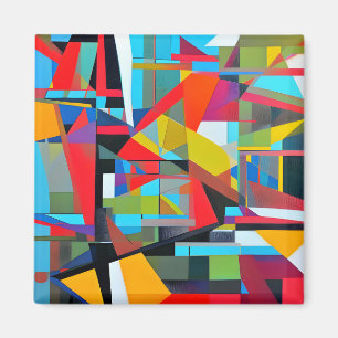 Geometric Painting Abstract Texture Magnet