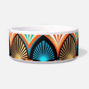 Geometric palm leaves golden pattern in Art Deco