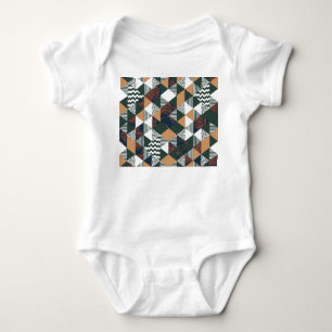 Geometric palm leaves, trendy pattern baby bodysuit