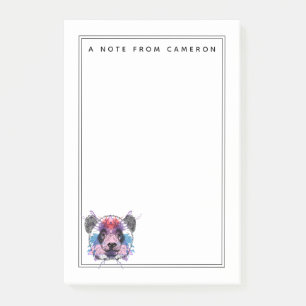 Geometric Panda Bear   Add Your Name Post-it Notes