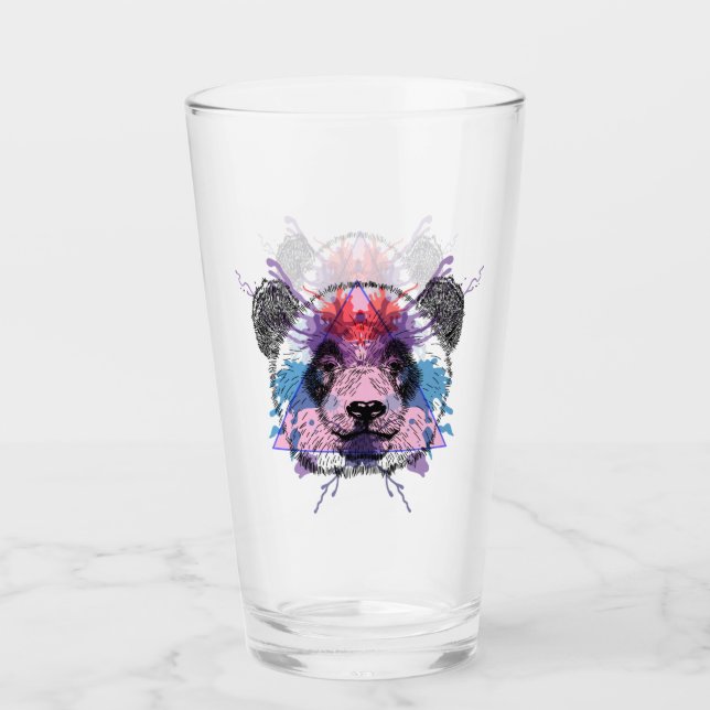 Geometric Panda Bear Glass (Front)