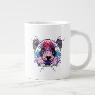 Geometric Panda Bear Large Coffee Mug