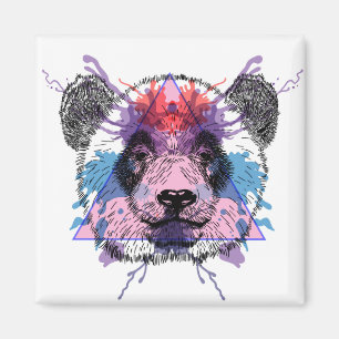 Geometric Panda Bear Magnet