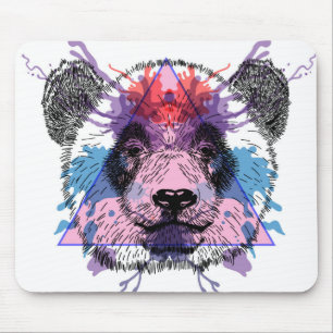 Geometric Panda Bear Mouse Mat