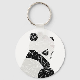 Geometric panda key ring