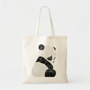 Geometric panda tote bag