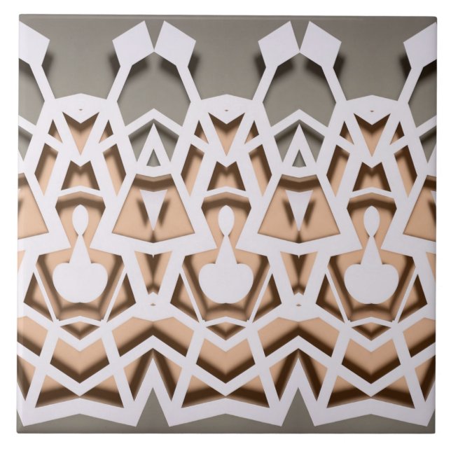 Geometric Paper-Cut Symmetry Pattern Tile (Front)