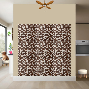 Geometric Parquet Brown and White Pattern Tile