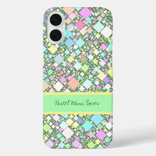 Geometric Pastel Abstract Background Personalised iPhone 16 Plus Case