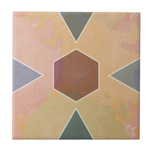 Geometric Pastel Marble Earthy Tile