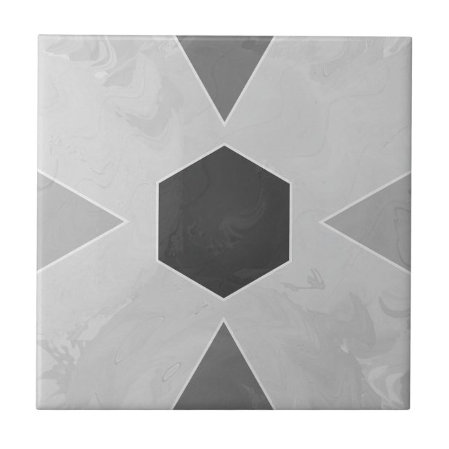 Geometric Pastel Marble Gray Tile (Front)