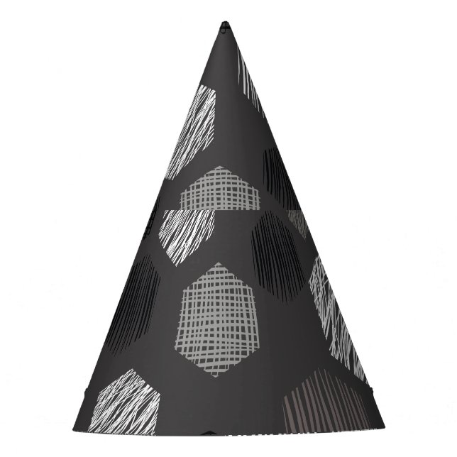 Geometric Pastels: Vintage Textured Pattern. Party Hat (Front)