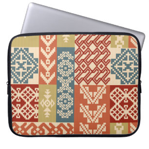 Geometric Patchwork Ethnic Seamless Pattern Laptop Sleeve