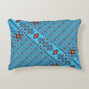 Geometric Patchwork Throw Pillow – Modern Purple C