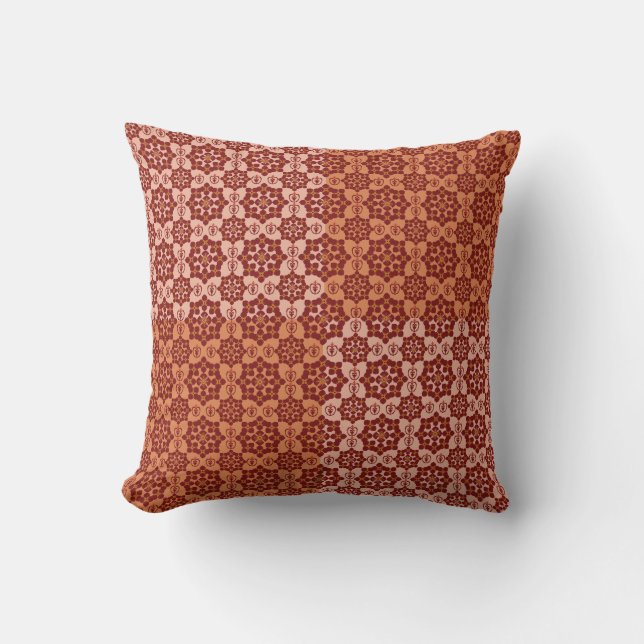 Geometric Patchwork Throw Pillow – Modern Purple C (Front)