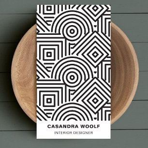 Geometric Patter Black & White Modern  Business Card