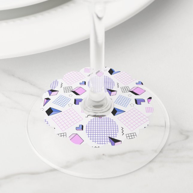 Geometric Pattern 13 Wine Glass Tag (Close Up)