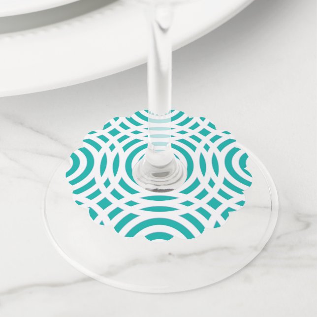 Geometric Pattern 20 Wine Glass Tag (Close Up)