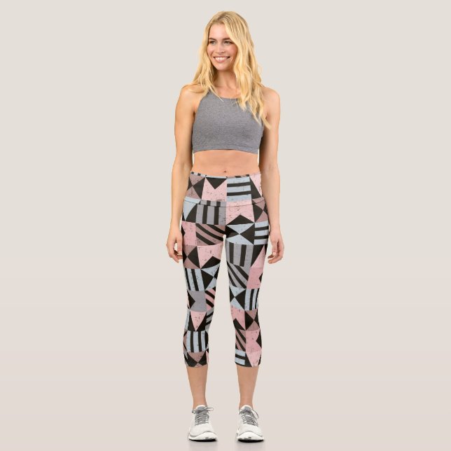 Geometric Pattern 29 Capri Leggings (Front)
