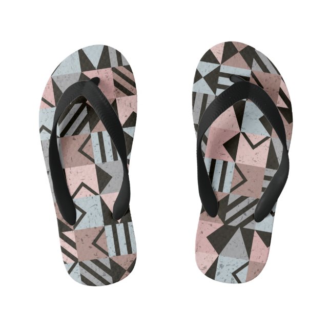 Geometric Pattern 29 Kid's Flip Flops (Footbed)
