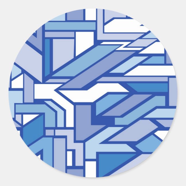 Geometric pattern 2 classic round sticker (Front)