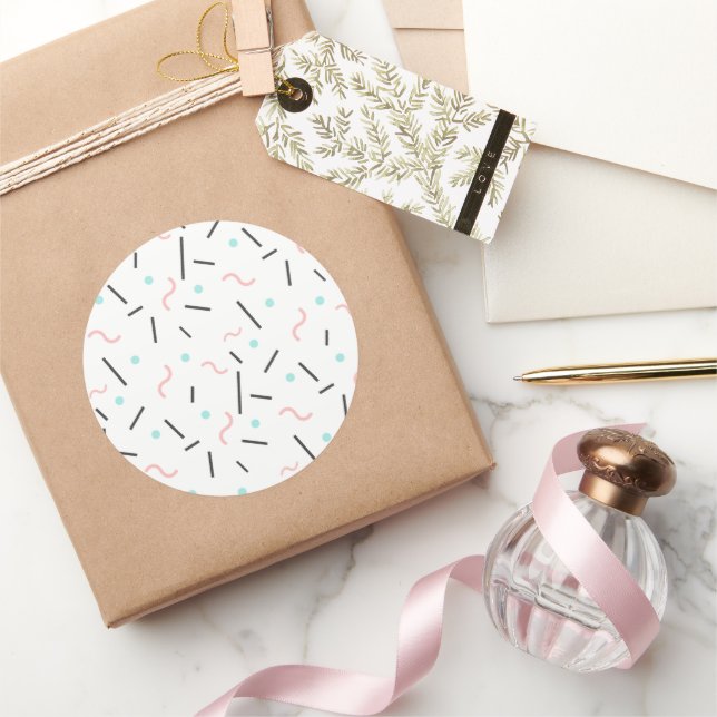 Geometric Pattern 32 Classic Round Sticker (Gifting)