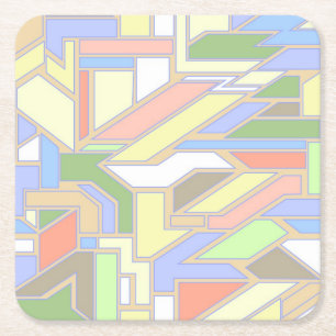 Geometric pattern 3 square paper coaster