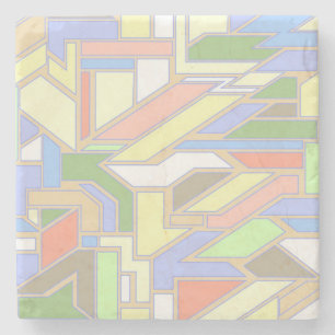 Geometric pattern 3 stone coaster