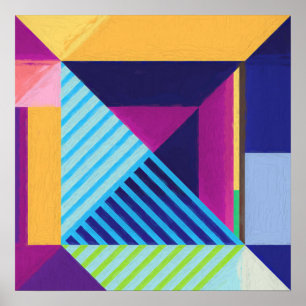 Geometric Pattern 4 Impasto Painting Poster