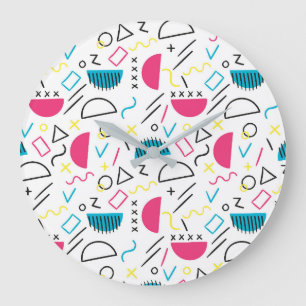 Geometric Pattern 5 Large Clock