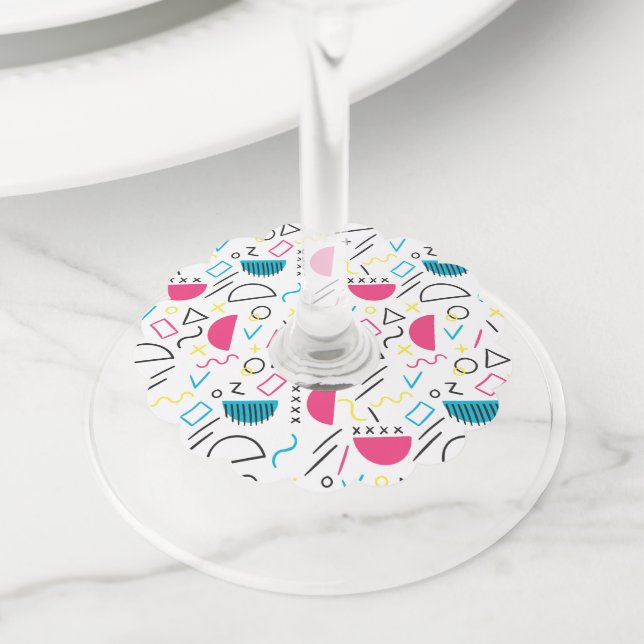 Geometric Pattern 5 Wine Glass Tag (Close Up)