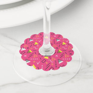 Geometric Pattern 7 Wine Glass Tag