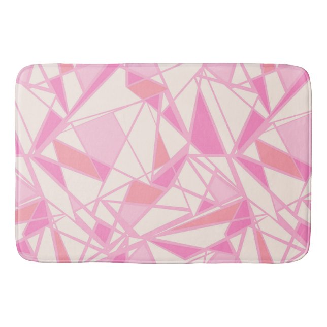 Geometric pattern abstract colour pink  bath mat (Front)