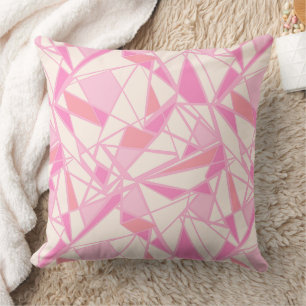 Geometric pattern abstract colour pink cushion