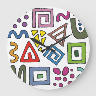 Geometric pattern abstract designs modern large clock