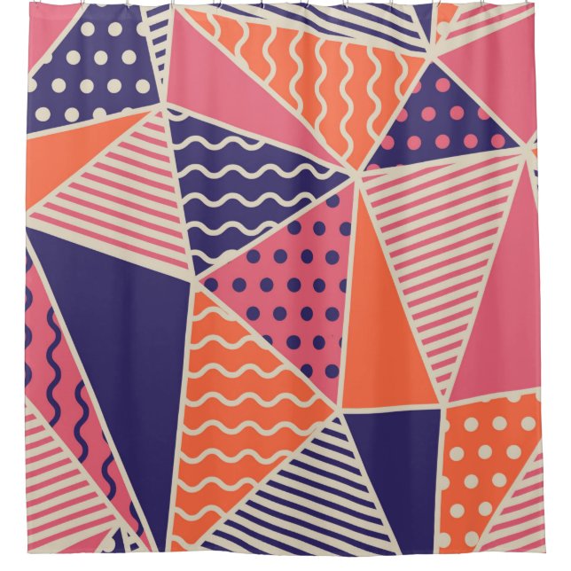 Geometric pattern. Abstract triangle background. V Shower Curtain (Front)