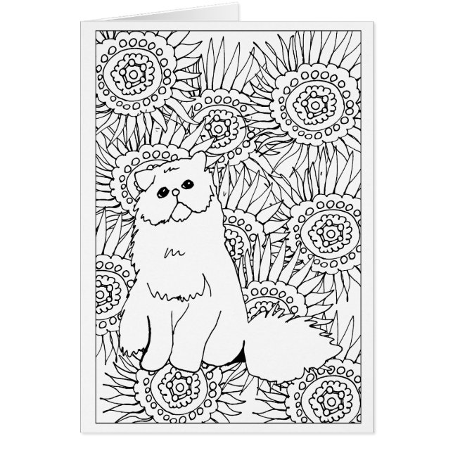 Geometric Pattern Adult Colouring Grumpy Cat (Front)